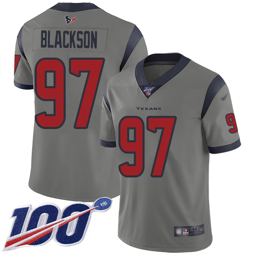 Houston Texans Limited Gray Men Angelo Blackson Jersey NFL Football #97 100th Season Inverted Legend->women nfl jersey->Women Jersey